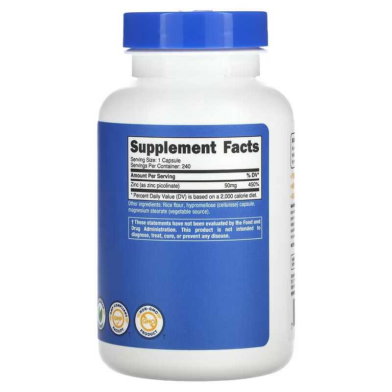 Pikolinian cynku 50 mg 240 tab – Zinc Supplement 50Mg recenzja i cena